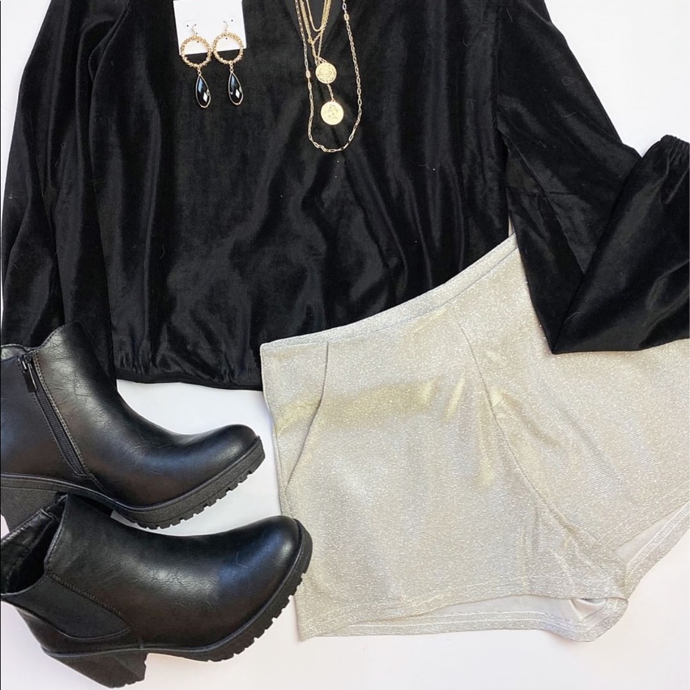 Silver Sparkly Glam Shorts